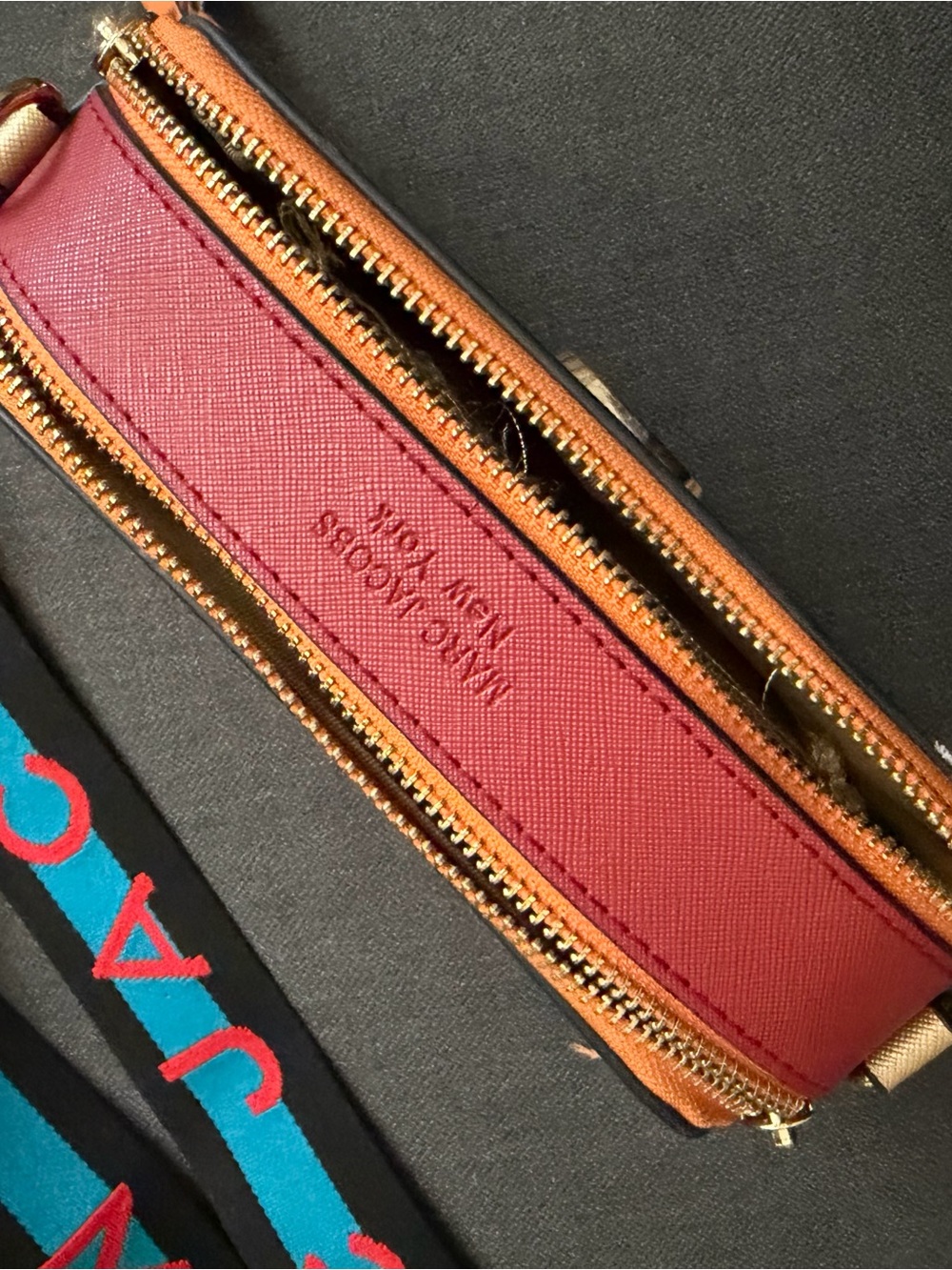Marc Jacobs Orange Crossbody with Blue and Black Logo Strap - Picture 5 of 13